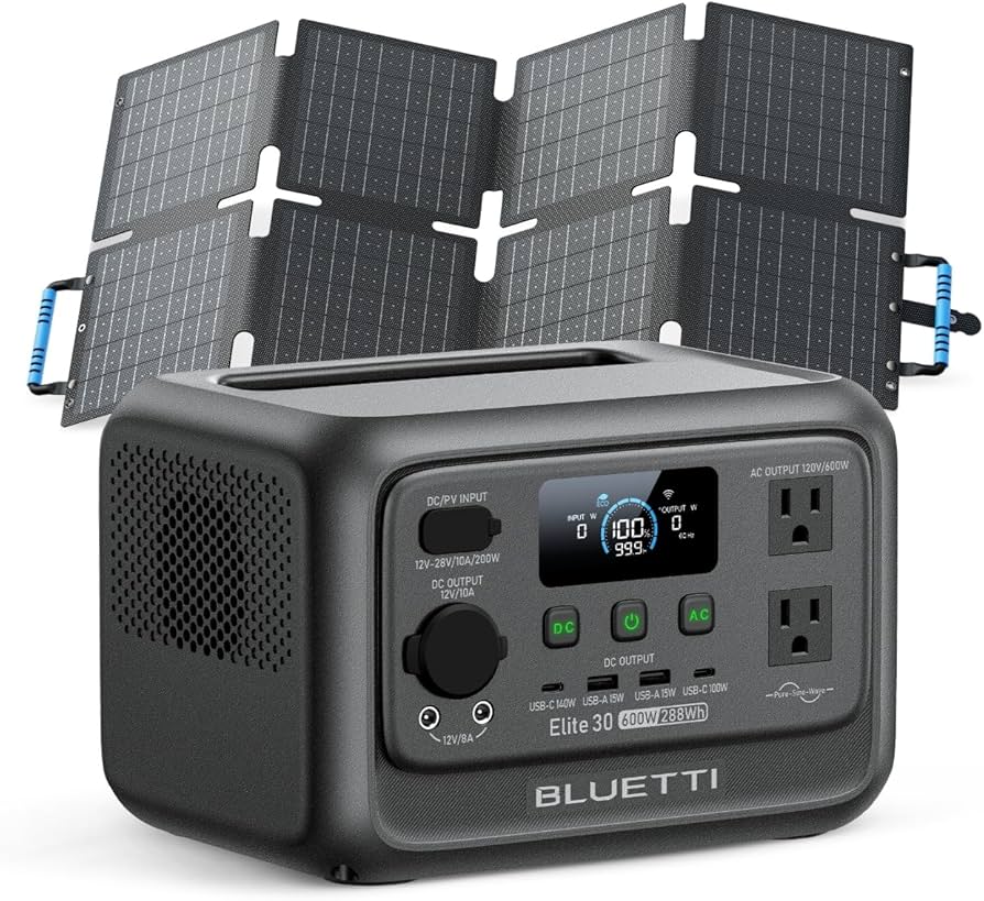 BLUETTI Black Elite 30 V2+60W | 600W 288Wh 60W Solar Kit