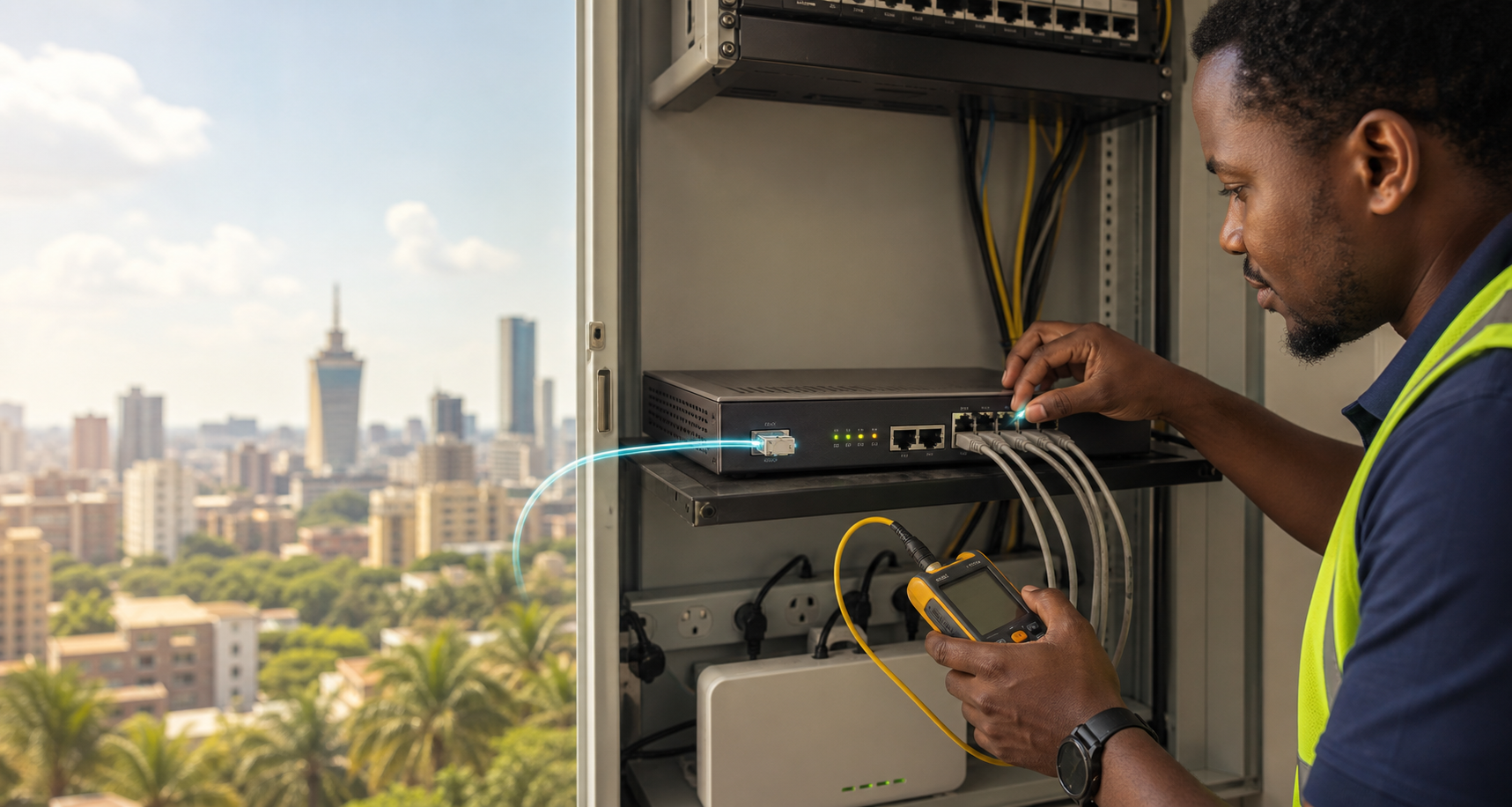 MikroTik fiber internet solutions Kenya router and SFP installation